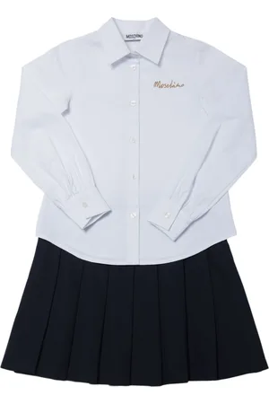 Moschino Cotton Shirt & Pleated Jersey Skirt