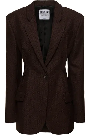 Moschino Single Breast Wool Jacquard Blazer