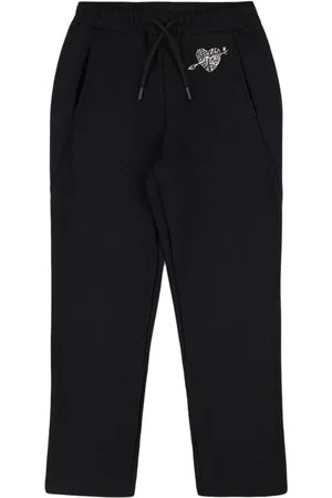 Msgm Heart Embroidered Cotton Sweatpants