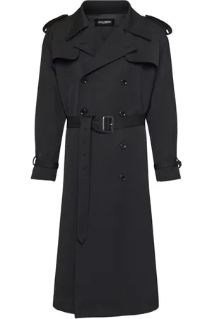 Dolce & Gabbana Wool Blend Gabardine Trench Coat