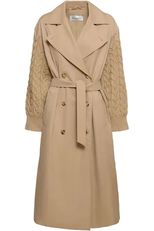 Max Mara Cicladi Wool Knit & Cotton Long Coat
