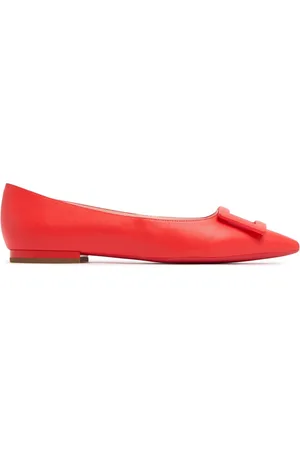 Roger Vivier 5mm Gommettine Leather Ballerina Flats