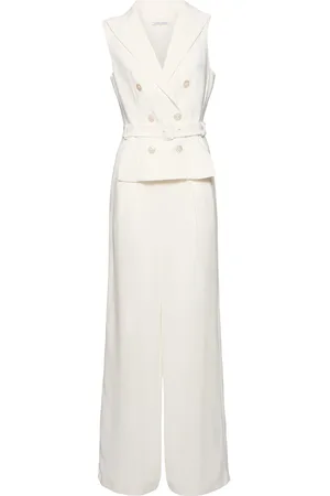 Alberta Ferretti Sleeveless Stretch Cady Jumpsuit