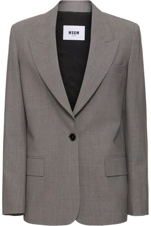 Msgm Wool Blend Tailored Single Breast Jacket