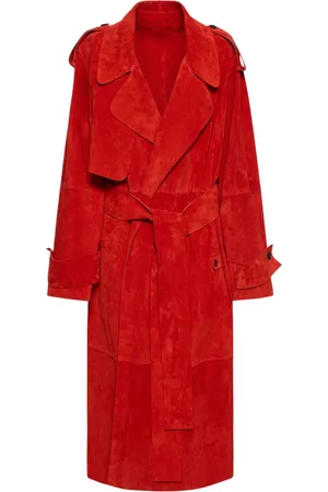 Salvatore Ferragamo Lvr Exclusive Suede Belted Trench Coat