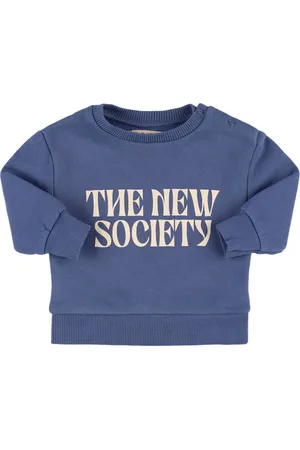 The New Society Printed Cotton Crewneck Sweatshirt