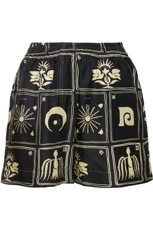 Nanushka Exter Printed Silk Twill Shorts