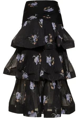 ZIMMERMANN Pleated Tiered Long Skirt