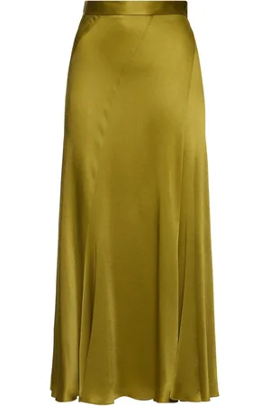 Alberta Ferretti Satin Midi Skirt