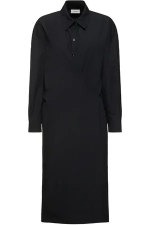 LEMAIRE Heavy Poplin Twisted Midi Shirt Dress