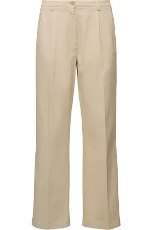 Aspesi Pleated Stretch Gabardine Straight Pants