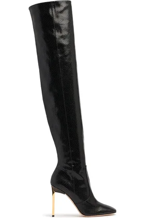Tom Ford 105mm Glossy Python Print Leather Boots