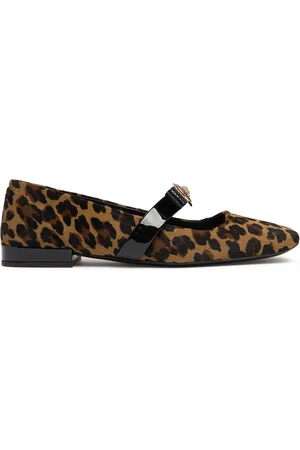 VERSACE 20mm Leather Ballerina Flats