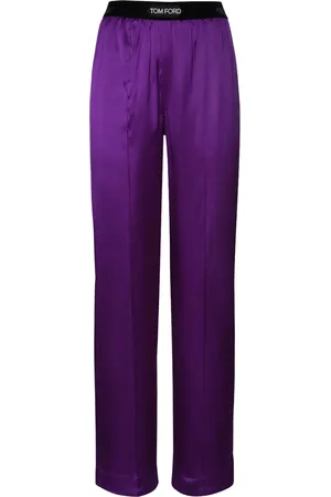Tom Ford Logo Silk Satin Pajama Pants