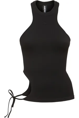 ANDREADAMO Ribbed Jersey Cut-out Tank Top