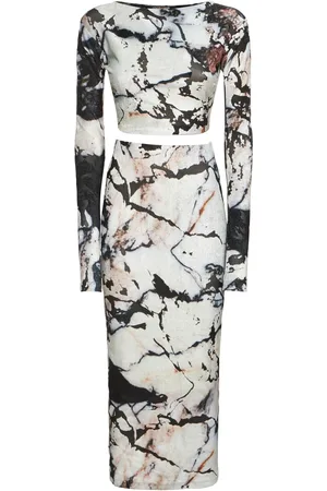 Roberto Cavalli Marmo Printed Chenille Top & Skirt