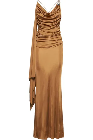 GIUSEPPE DI MORABITO Crisscross Draped Viscose Maxi Dress