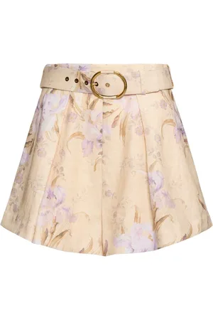 ZIMMERMANN Eden Pleated Linen Shorts