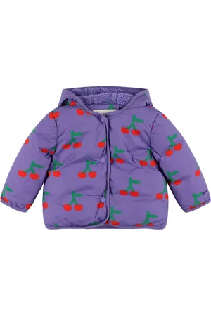 Bobo Choses Cherry Print Nylon Hooded Puffer Jacket