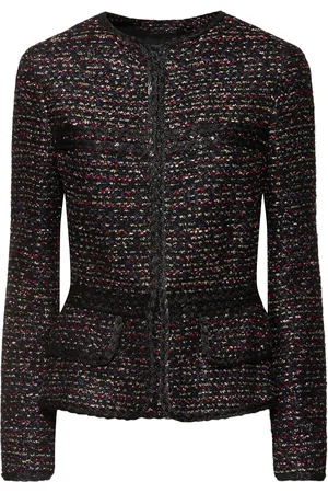 Giambattista Valli Collarless Bouclé Jacket