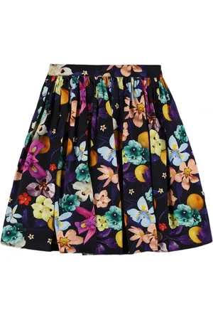 Molo Printed Cotton Pleated Skirt
