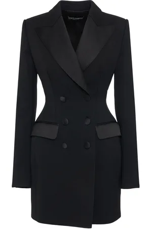Dolce & Gabbana Stretch Wool Blend Long Tuxedo Jacket