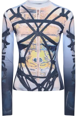 Y / PROJECT Bondage Print Jersey Fitted Top