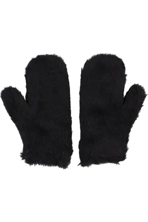 Max Mara Ombrato Wool Blend Teddy Gloves W/ Strap