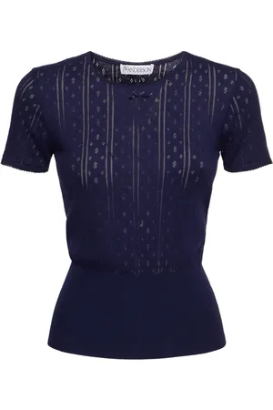 J.W.Anderson Cotton Pointelle Cap Sleeve T-shirt