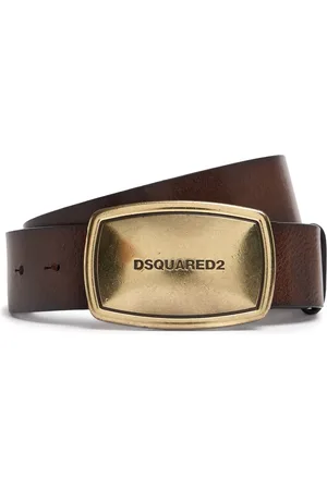 Dsquared2 40mm Logo Plaque Leather Belt