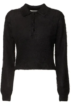 Auralee Brushed Mohair & Wool Polo Sweater