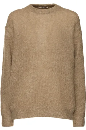 Auralee Brushed Mohair & Wool Crew Sweater