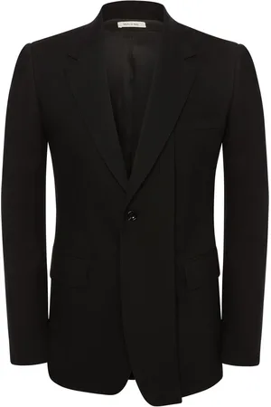 Alexander McQueen Single Breast Wool Gabardine Blazer