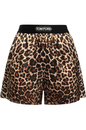 Tom Ford Leopard Print Silk Satin Shorts