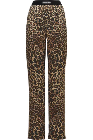 Tom Ford Printed Logo Silk Satin Pajama Pants