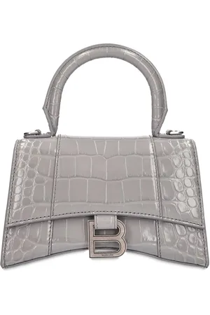 Balenciaga Croc Embossed Leather Shoulder Bag