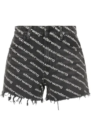 Alexander Wang Bite Logo Cotton Denim Shorts