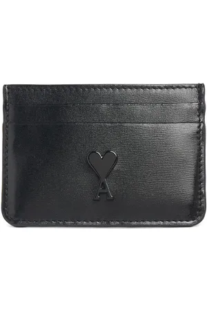 Ami Metal Logo Leather Card Holder