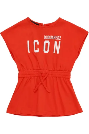 Dsquared2 Icon Logo Print Cotton Jersey Dress