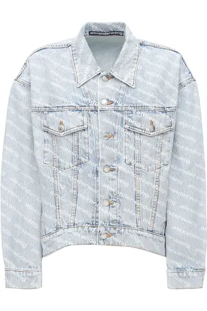 Alexander Wang Logo Printed Cotton Denim Jacket