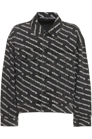 Alexander Wang Falling Back Logo Cotton Denim Jacket