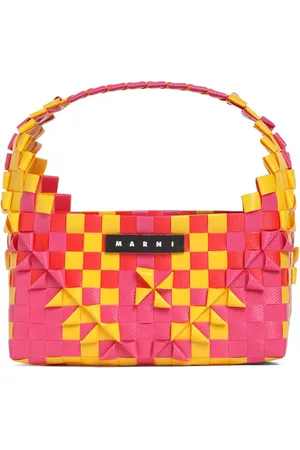 Marni Two Tone Woven Tote Bag W/ Logo