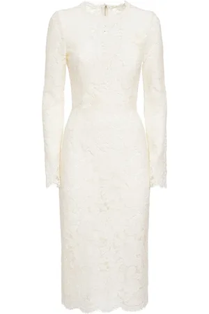 Dolce & Gabbana Lace Long Sleeve Midi Dress