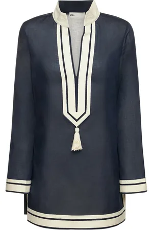 Tory Burch Solid Tory Tunic Cotton Shirt