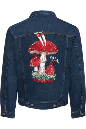 EgonLab Eat Me Embroidered Cotton Denim Jacket