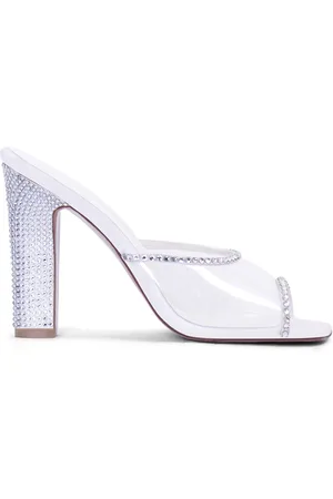 ANDREA WAZEN 90mm Gloria Pvc & Crystal Mules