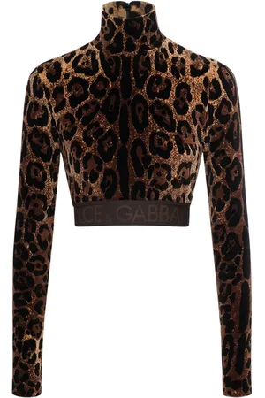 Dolce & Gabbana Leopard Print Chenille Crop Top