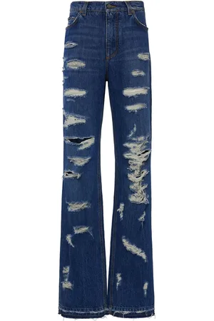 Dolce & Gabbana Distressed Wide Leg Jeans