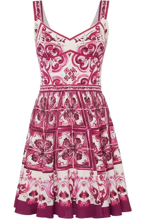 Dolce & Gabbana Maiolica Print Silk Blend Mini Dress
