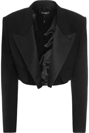 Dolce & Gabbana Wool Blend Cropped Tuxedo Jacket